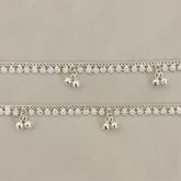 Silver Floral Anklets